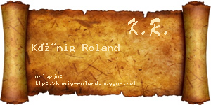 Kőnig Roland névjegykártya